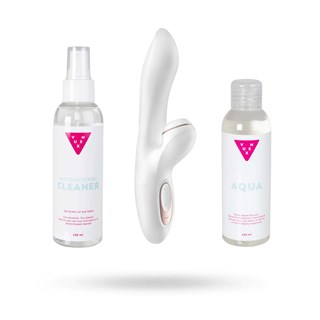 Kit Med Satisfyer Pro G-spot Rabbit, Vandbaseret Glidecreme & Toy Cleaner 2x150 Ml
